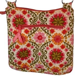 Vera Bradley Floral Crossbody Bag - Pink, Green, Orange